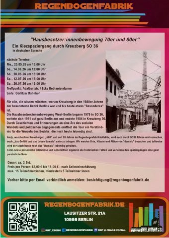 Kiezspaziergänge. Grafik: Regenbogenfabrik Kiezspaziergänge. Grafik: Regenbogenfabrik)