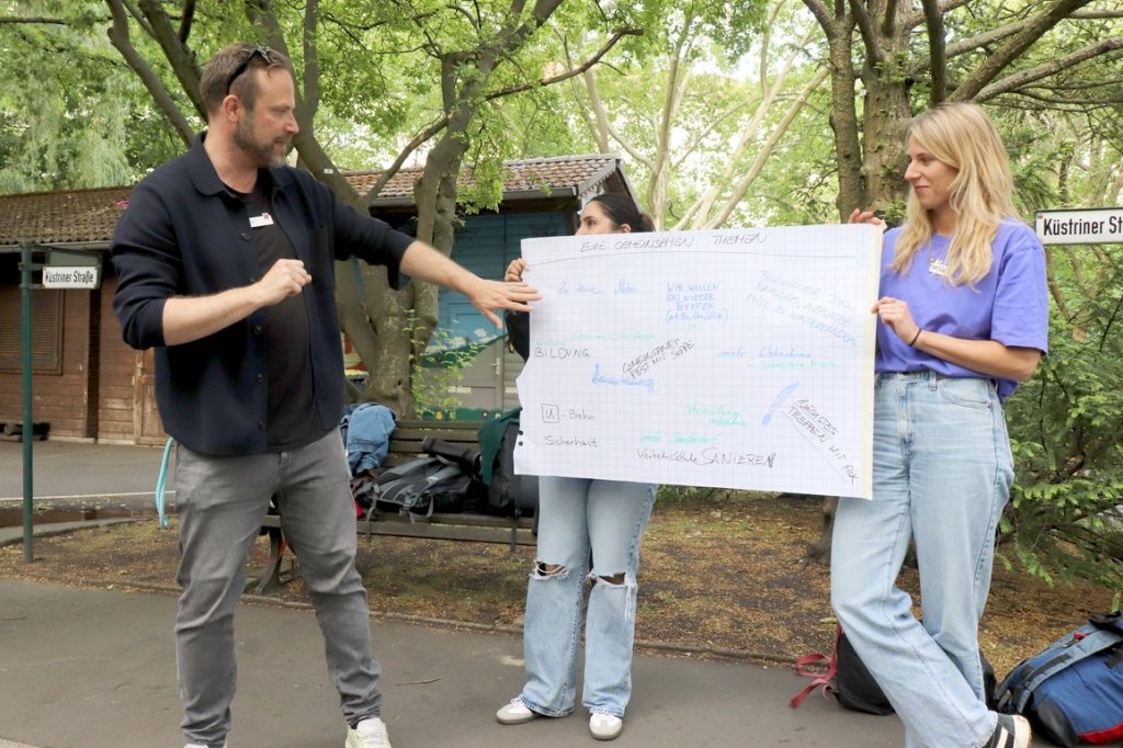 Abschluss: Besprechung der gesammelten Ideen für gemeinsames Handeln. Foto: Andrei Schnell.