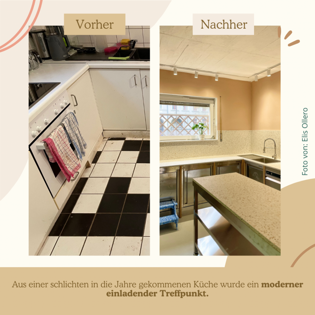 Vorher-Nachher-Vergleich des Schüler-Eltern-Cafés. Foto: Schule