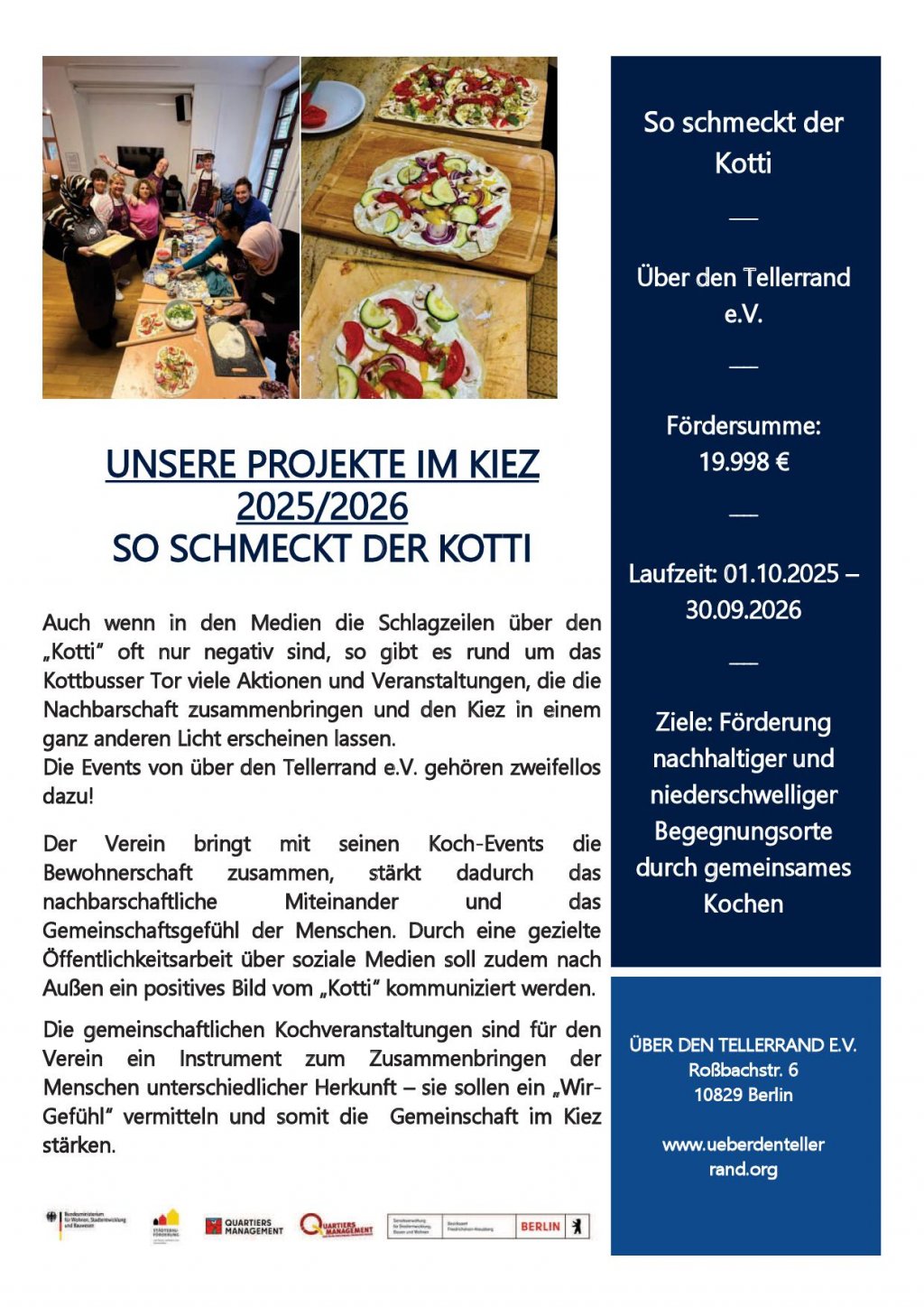 Projektsteckbrief So schmeckt der Kotti Foto: Über den Tellerrand