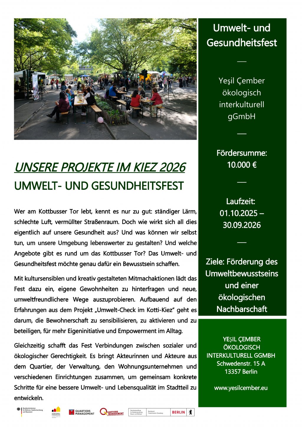 Projektsteckbrief Umweltfest Projektsteckbrief